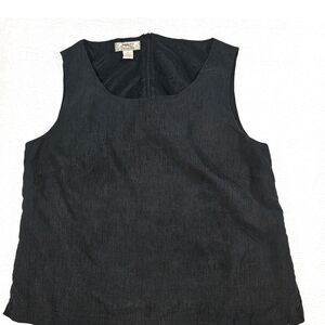 Tommy Bahama 100% Silk Lined Black Shell Top Sleeveless Beach Vacation Womens M
